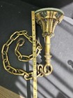 Antique Neoclassical Plaster Chalk Chandelier Fixture Canopy Mount And Chain
