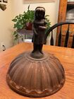 Antique Cast Iron Parlor Stove Heater Cover With Little Girl Finial