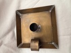 Vintage Square Metal Copper Tone Finger Loop Candle Holder