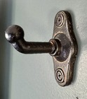 Heavy Cast Iron Metal Wall Hook Primitive Black Patina Coat Hat Towel Hanging