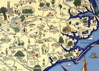 Map Of North Carolina For Nature Lovers Early Pictorial Art Poster Print 16x28