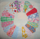 Vintage Dresden Plate Quilt Top  C  1920-30 s  Full 70 X 92 Inches