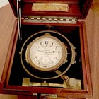 Rare Antique Marine Chronometer Hamilton Model 22 Clock Special Wooden Box