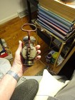 Antique Bicycle Lamp  aladdin Uncle Sam  Colored Jewels On Sides As Is As Shown
