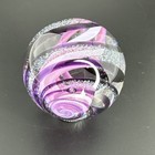 Contemporary Handmade Art Glass Marble 1 54  Pretty Pink Purple Sparkle Swirl