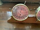 Vintage Swift Anderson Humidity Temperature Barometer Brass Ships Wheel Desk Set