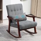 Upholstered Rocking Chair Single Sofa Accent Rocker Lounge Armchairw  Massage Su