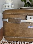 Vintage American Tourister Escort Travel Train Case Luggage Brown Tan  Locked