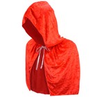 Child Red Velvet Hooded Cape Capelet - Kids Little Red Riding Hood Costume Party