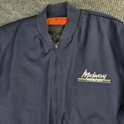 Vintage Midway Airlines Jacket Mens Large Blue Red Kap Bomber Flight Usa 80s 90s