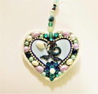 Mermaid   Pearls Heart Ornament With Sea Shells_beach Home Decor_mermaid Decor
