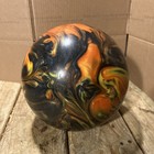 Ebonite Bowling Ball - Black  Orange Yellow   Green Swirl 8 Lbs Drilled