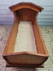 Antique Vtg Doll Hooded Rocking Cradle Rocker Wood Handmade Folk Art Primitive