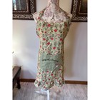 Vintage Apron Poinsettia Floral Holly Farmhouse Cottagecore Gift