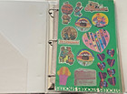 Vintage 1980 s Small World Binder Vinyl Hearts 36 Sheets Full Of Stickers