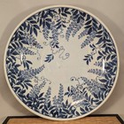 Antique Japanese Arita Imari Porcelain Large Bowl Wisteria Flowers Signed Japan