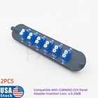 2pcs Fiber Optic Adapter Panel 6 Lc Duplex Sm Compatible Corning Cch Cch-cp12-a9