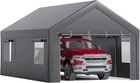 Heavy Duty 12 X 20 Ft Carport Canopy Shelter With Windows Removable Sidewalls