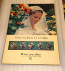 Vintage Keepsake Wedding Rings Store Display Sign Bride Jewelry Advertising