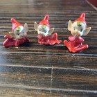 Vintage Pixie Elf Ceramic Figurines Red Made In Japan
