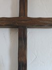Vintage Wooden Wall Cross With Metal Ring Hook 11  Tall
