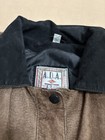 A i a  Men s Suede Field Jacket Brown black Point Collar Lined Size 46