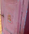 Vintage 1950s Bread tortilla Cabinet In Red Metal Pie Safe Cabinet 2 Shelves