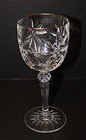 Wine Goblets 4 Gold Rim Star Fan Made France 24  Lead Crystal Cut Avon Glass