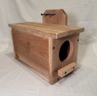 Solid Cedar Backyard Squirrel House Nesting Box - Wooden Wildlife Box W Bedding