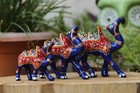 Beautiful Camel Blue Color 3 Pec Set Home Decor Living Room