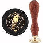  Crow Wax Seal Stamp - 30mm Raven Moon Crystal Removable Brass Head Crow2