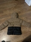 Columbia Unisex Kids Xs Colorblock Hooded Full Zip Puffer Jacket Brown black red