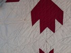Beautiful Early Antique Red And White Bear Paw Quilt hand Stitched aafa