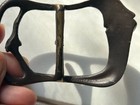 Vintage Signed Francisco Bronze Brass Belt Buckle Modernist Art Nouveau Cabochon