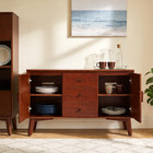 Mid Century Modern Sideboard Buffet Cabinet 47 3  Walnut Storage