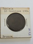 1904 Tunisia 10 Centimes  Bronze Vf Coin  tc10