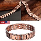 2   Men s Bracelet Magnetic Therapy Arthritis Pain Relief Pure Copper Bangle Us