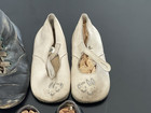 Lot Of 7  Antique Victorian Leather Suede Baby Toddler Doll Buttons Straps Shoes