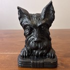 Vtg Scottie Dog Bookend Doorstop Black Terrier Wood Cast Iron Style Decor 6 5   
