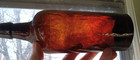 1860s Red Amber New England 3 Pc Mold Utility Ink Bottle Crude Whittled Glass