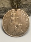 1929 Uk  Real Circulated Antique Large Coin Pendant  King George V  Great     