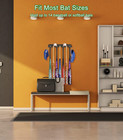 Qba Wall Mount Baseball Bat Holder  8 Prongs Heavy Duty Metal Bat Rack  Holds 14