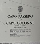 Vintage Capo Passero To Capo Colonne Italy Nautical Chart Map - 41    X 28   