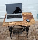 Repurposed Singer Cast Iron Base Side Table Laptop Lamp Display   s173 