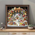 Christmas Diamond Art Kits For Adults diy Snowman Cabin Scene 5d Sh087 