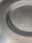 Vintage Wilson Specialties Hand Wrought Aluminum Round Tray Scroll Design 14 5    