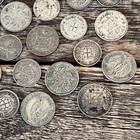 Lot 62 Great Britain Australia New Zealand Silver Three   Six Pence Coins 4 3oz