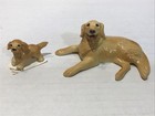 Vintage Hagen Renaker Miniature Golden Retreiver Dogs Figurines Mom   Pup 03205