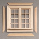 Dollhouse Furniture Wooden 16 Pane Double Window 1 12 Miniature Diy Accessories