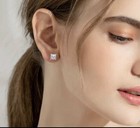 2 Ct Princess Cut Vvs1 d Lab Created Stud Earrings 14k White Gold 6mm Push Back